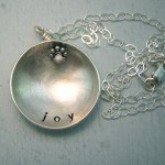 personalized stamped domed sterling silver pendant